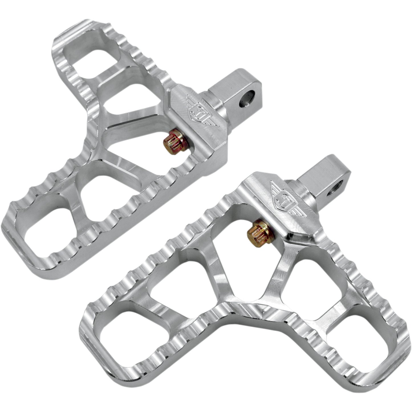 Joker Machine Adjustable Serrated Footpegs - With Heel - Clear 08-62-1 | Footpegs & Parts