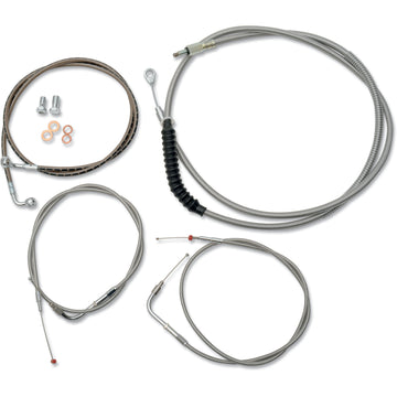 LA Choppers Handlebar Cable/Brake Line Kit - 15" - 17" Ape Hanger Handlebars - Stainless Steel LA-8230KT-16