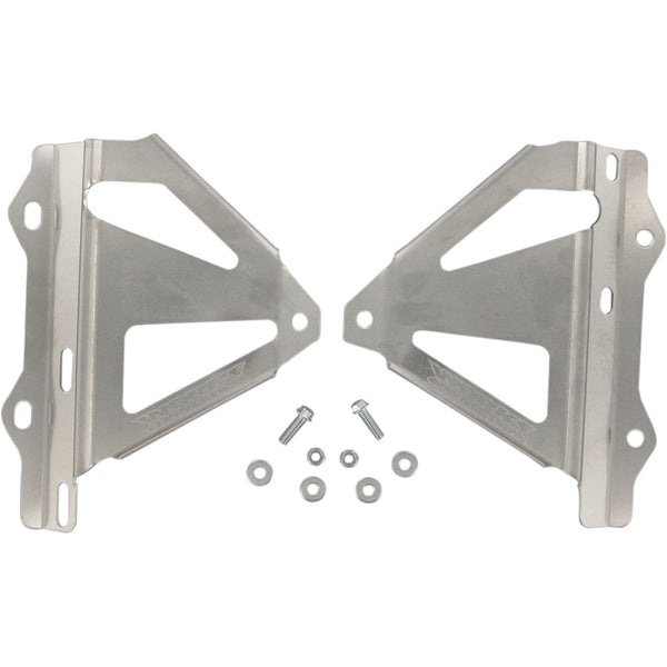 Works Connection Radiator Brace Set - Silver - Honda 18-084