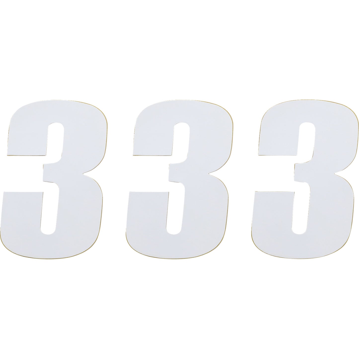Moose Racing Race Number 3 - White - 4.5" 80003