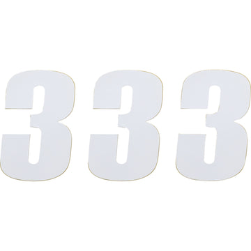 Moose Racing Race Number 3 - White - 4.5" 80003