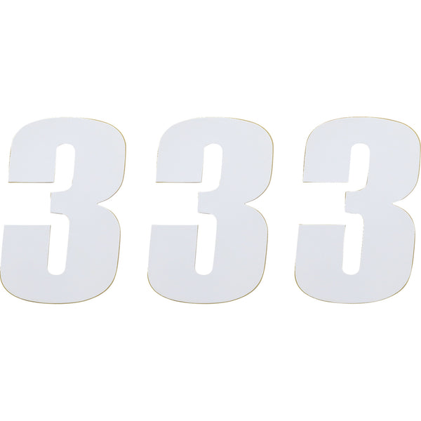 Moose Racing Race Number 3 - White - 4.5