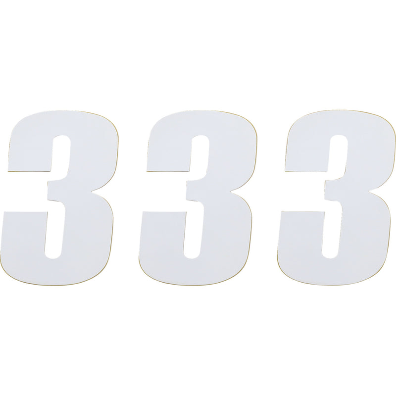 Moose Racing Race Number 3 - White - 4.5" 80003
