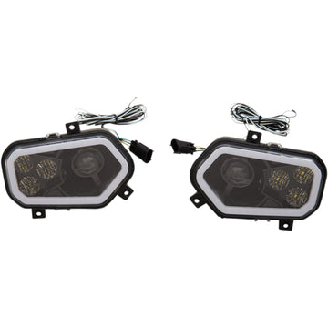 Moose Utility LED Headlight - RZR800/900 - Black 100-3373-PU | Headlight Group