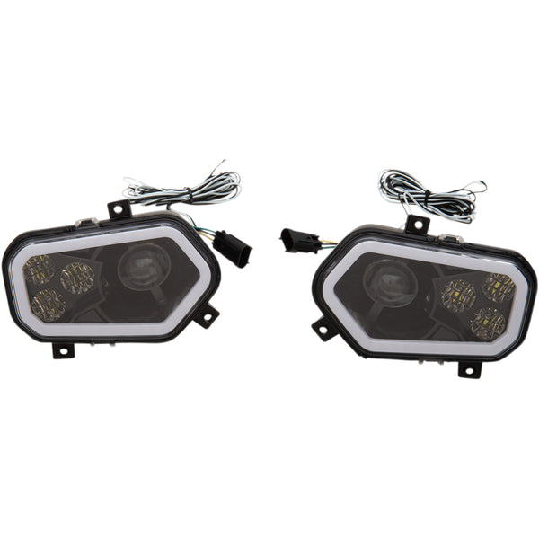Moose Utility LED Headlight - RZR800/900 - Black 100-3373-PU