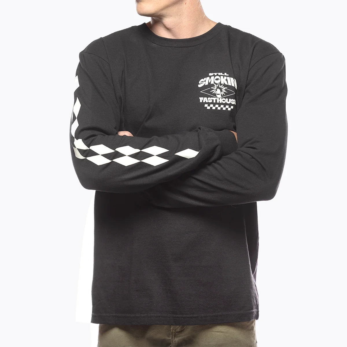 Fasthouse 4 Ever 2 Smokin' Long Sleeve Tee Black / White Medium