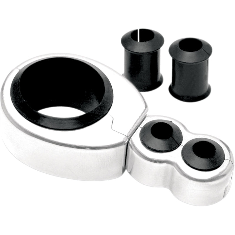 Motion Pro Cable Clamp - Dual - 1-1/8" Mounting Diameter - Chrome 11-0044