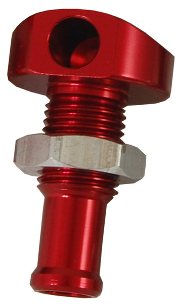 Billet Thru Hull Water Fitting Red 3/8" 90 Deg.