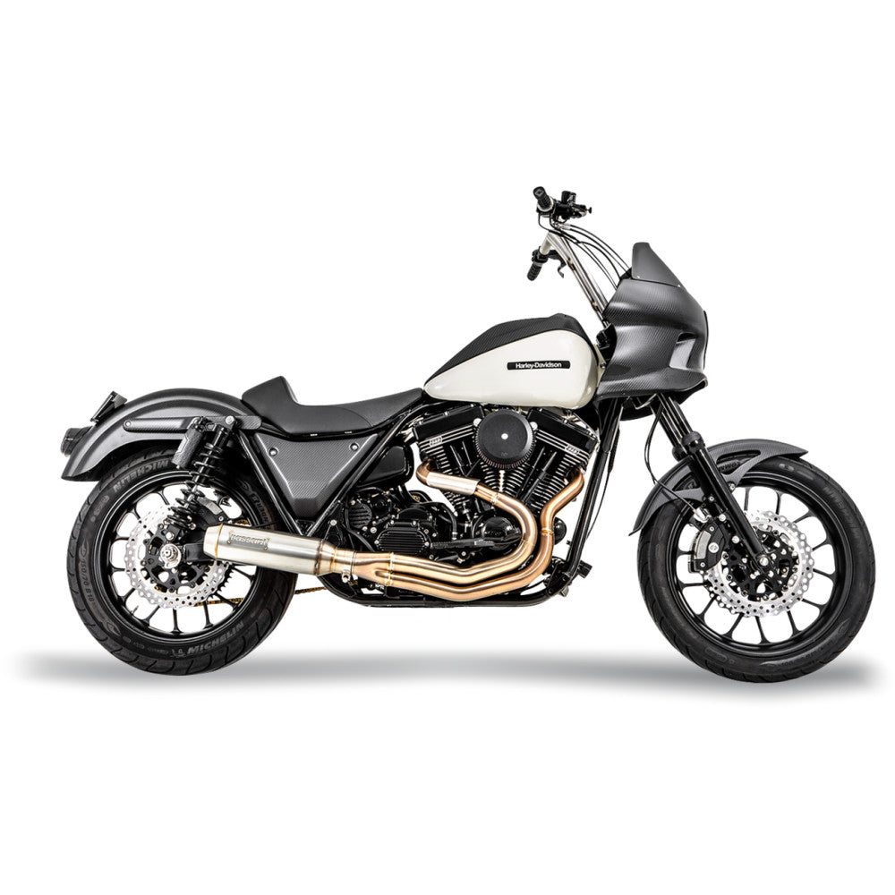 BASSANI XHAUST 2-into-1 Exhaust System with Super Bike 4" Muffler - Stainless Steel 1FXR3SS