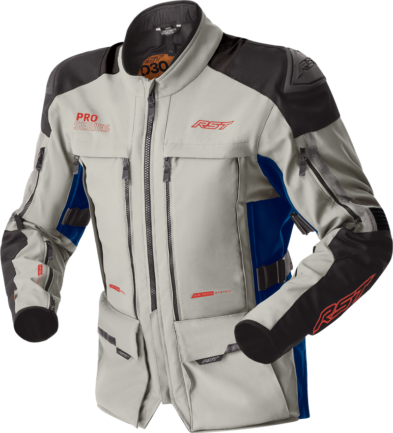 RST Pro Series Adventure D3O CE Textile Jacket - Silver/Blue - 5XL