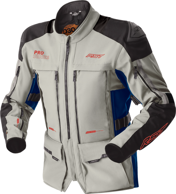 RST Pro Series Adventure D3O CE Textile Jacket - Silver/Blue - M