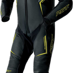 RST S1 D3O CE Leather Suit - Black/Grey/Fluro Yellow - 3XL