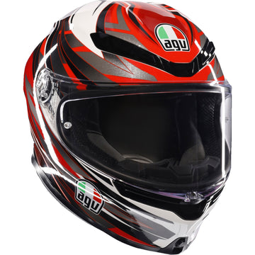 AGV K6 S Helmet - Reeval - White/Red/Gray - Large 2118395002-023-L | Street Full Face Adult Helmet