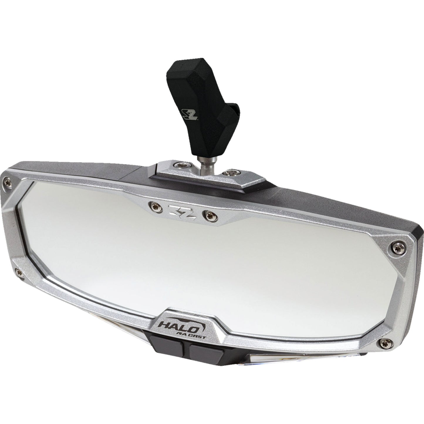 SEIZMIK Mirror - Halo R - Rear View w/LED Cabin Light - Rectangle - Black w/Silver Bezel - Each - CF Moto 56-18032KIT