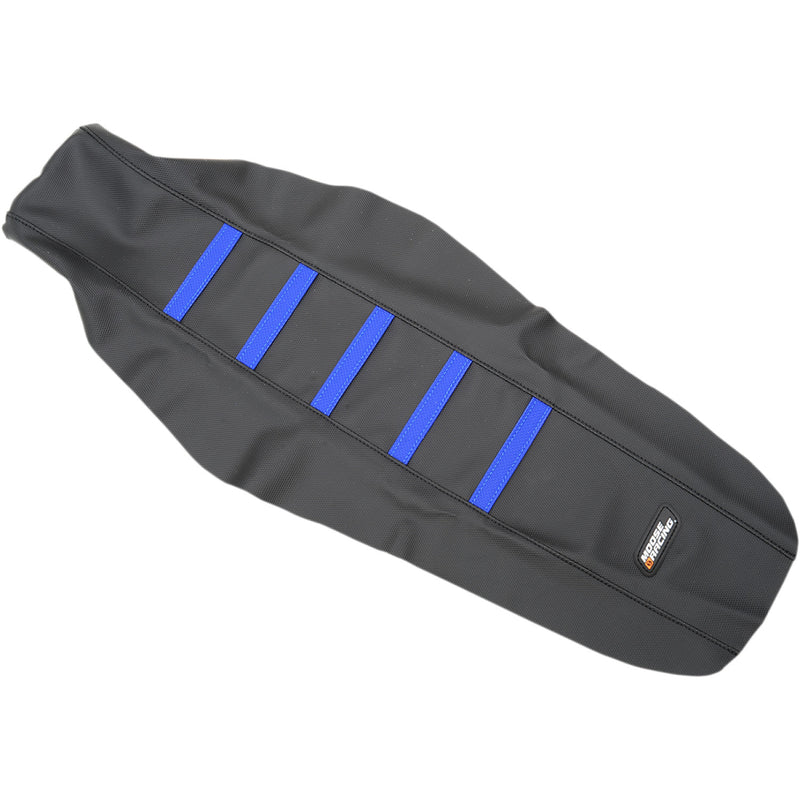 Moose Racing Ribbed Seat Cover - Black Cover/Blue Ribs - Husqvarna HQV12516-332RT