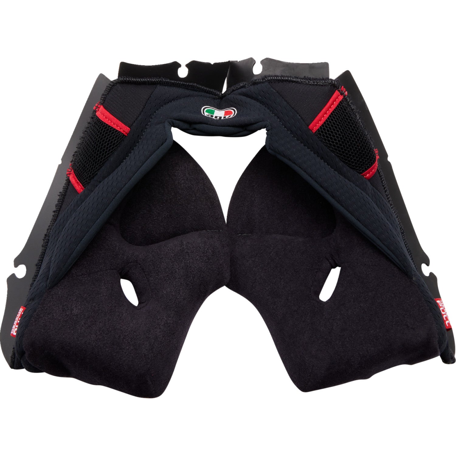 AGV Pista GP RR Cheek Pads - Black/Red - Small 2018500056606S | Interior Helmet Parts