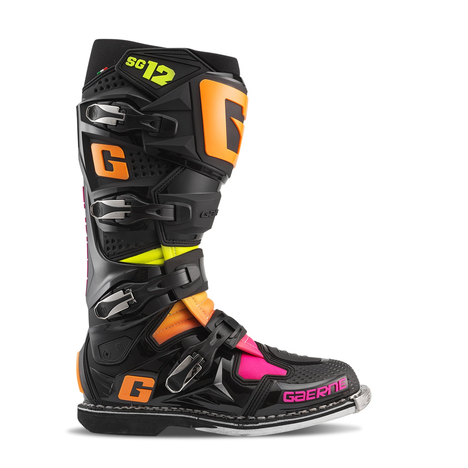Sg12 Le Boots Black/Orange/Pink Sz 08