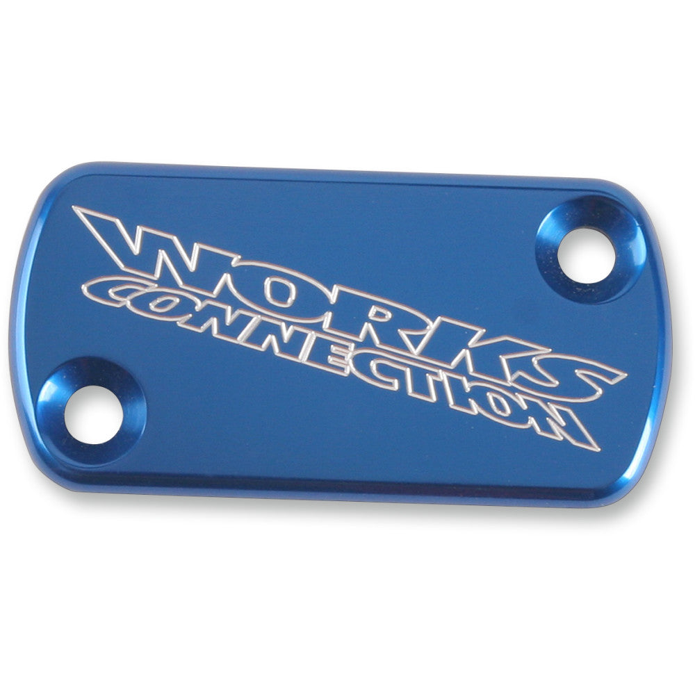 WORKS CONNECTION Anodized Billet Aluminum Front Brake Reservoir Cover - Blue 21-000