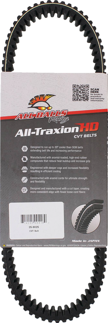 ALL BALLS All-Traxion HD CVT Belt - Ranger 570/1000 25-9025