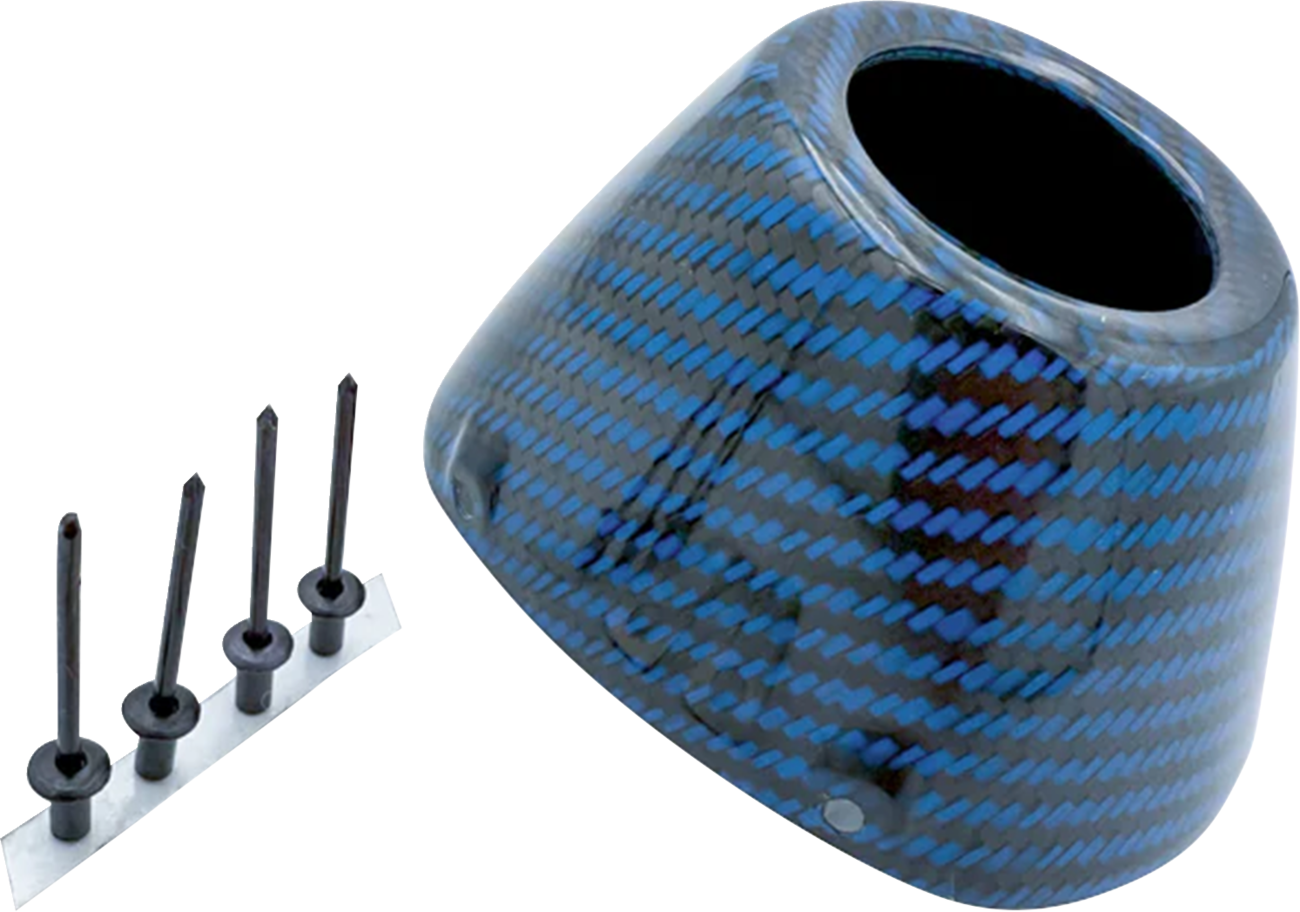FMF End Cap Replacement Kit - Carbon - RCT External - Blue 040694