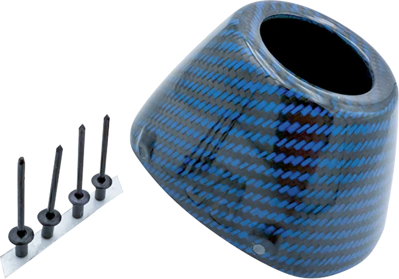 FMF End Cap Replacement Kit - Carbon - RCT External - Blue 040694