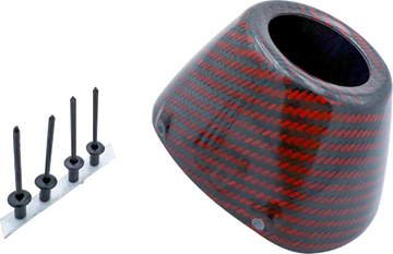 FMF End Cap Replacement Kit - Carbon - RCT External - Red 040695