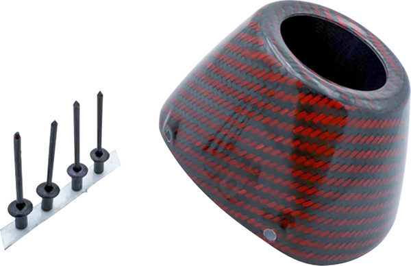FMF End Cap Replacement Kit - Carbon - RCT External - Red 040695