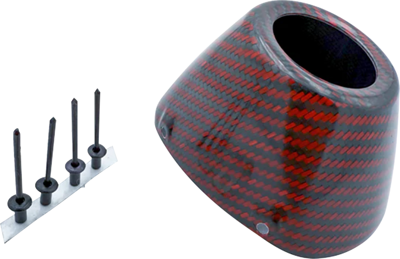 FMF End Cap Replacement Kit - Carbon - RCT External - Red 040695