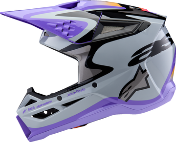 ALPINESTARS Youth SM3 Helmet - Jettson - Glosss Black/Gray/Purple - Large 8303226-9277-YL