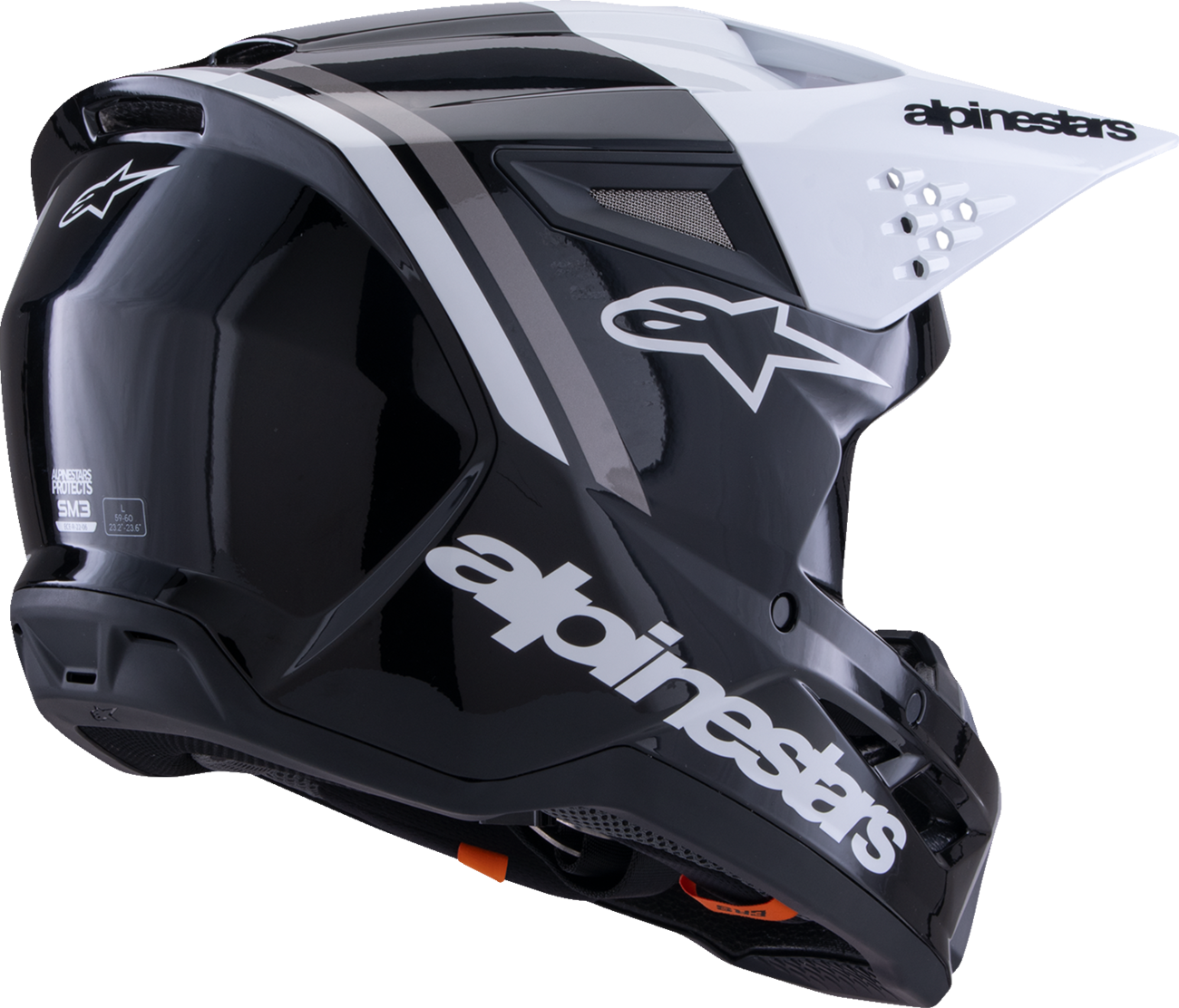 ALPINESTARS SM3 Helmet - Radium - Gloss Black/White/Gray - XS 8300826-1546-XS
