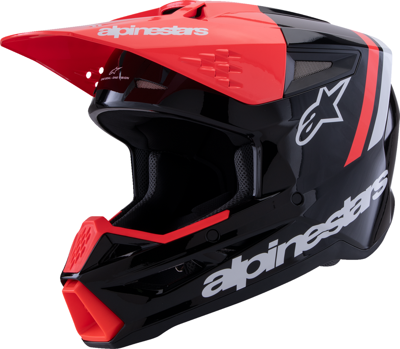 ALPINESTARS SM3 Helmet - Radium - Gloss Black/Red Fluo/White - Medium 8300826-1553-M
