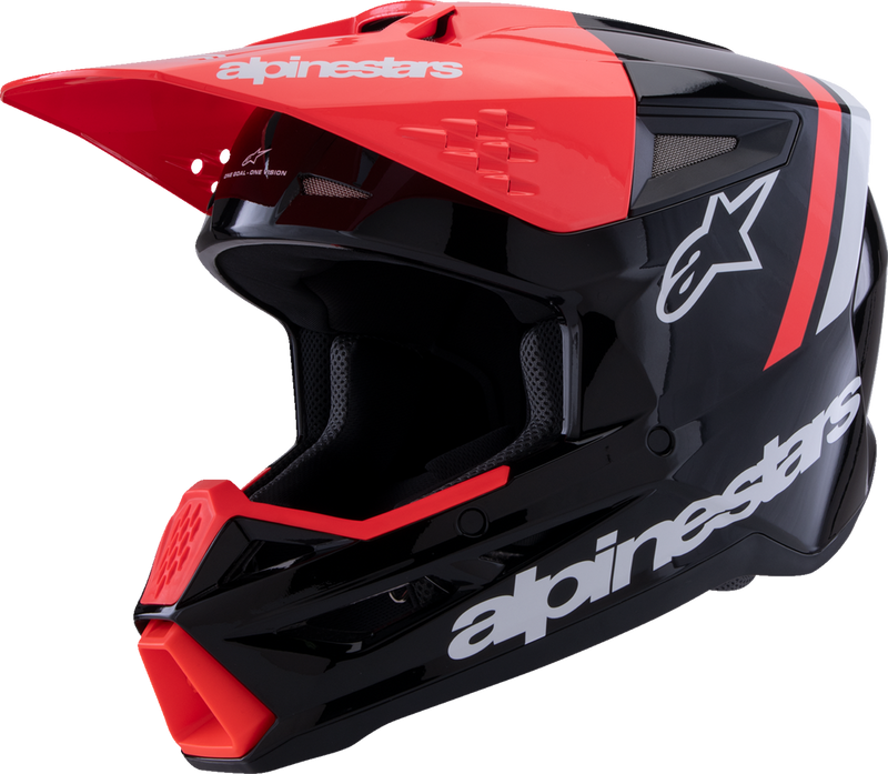 ALPINESTARS SM3 Helmet - Radium - Gloss Black/Red Fluo/White - Medium 8300826-1553-M