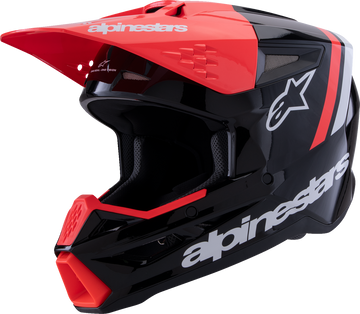 ALPINESTARS SM3 Helmet - Radium - Gloss Black/Red Fluo/White - Large 8300826-1553-L