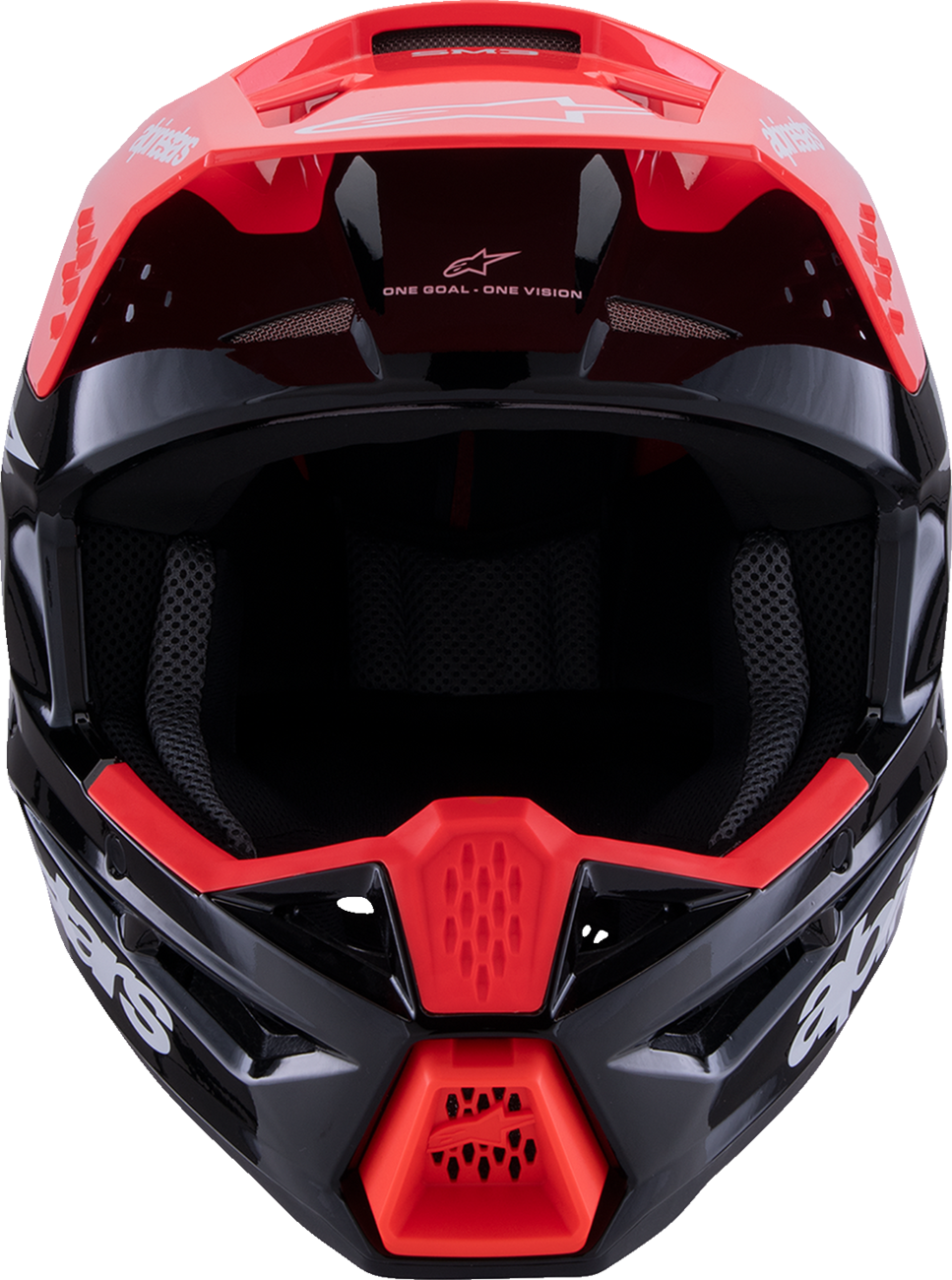ALPINESTARS SM3 Helmet - Radium - Gloss Black/Red Fluo/White - Large 8300826-1553-L