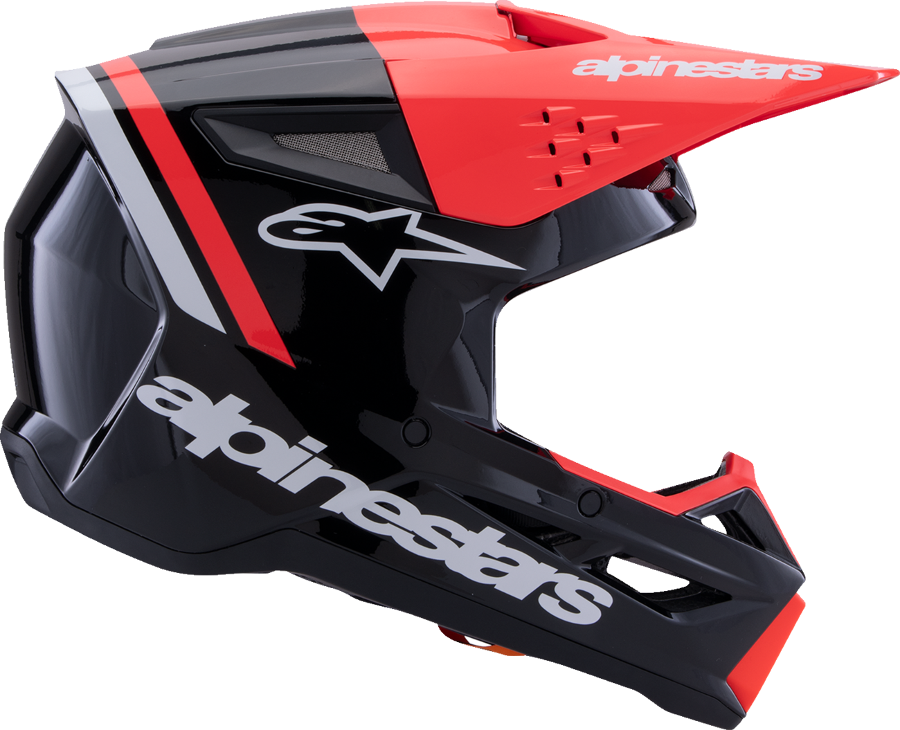 ALPINESTARS SM3 Helmet - Radium - Gloss Black/Red Fluo/White - XL 8300826-1553-XL
