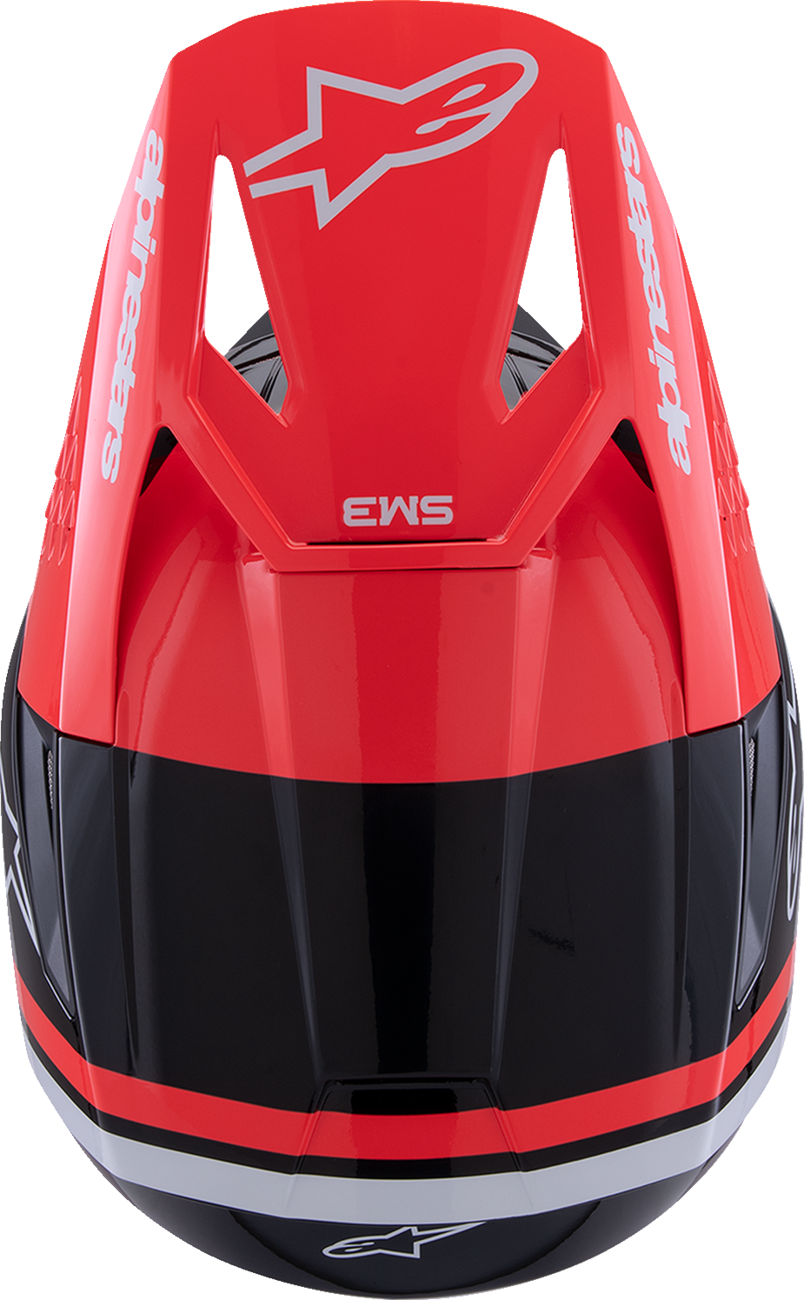 ALPINESTARS SM3 Helmet - Radium - Gloss Black/Red Fluo/White - Large 8300826-1553-L