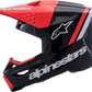ALPINESTARS SM3 Helmet - Radium - Gloss Black/Red Fluo/White - Medium 8300826-1553-M