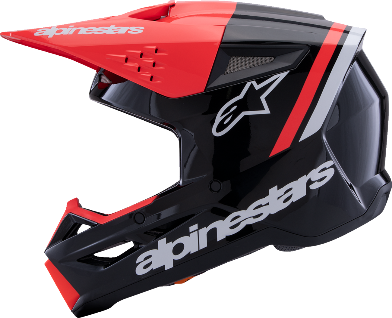 ALPINESTARS SM3 Helmet - Radium - Gloss Black/Red Fluo/White - Medium 8300826-1553-M