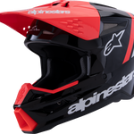 ALPINESTARS SM3 Helmet - Radium - Gloss Black/Red Fluo/White - 2XL 8300826-1553-XXL