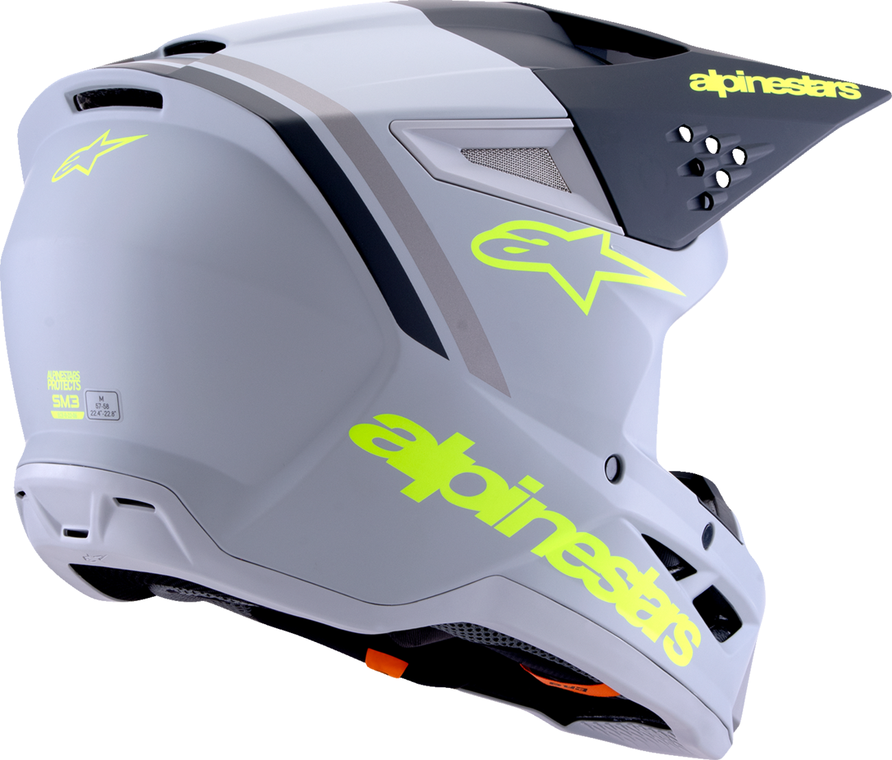 ALPINESTARS SM3 Helmet - Radium - Matte Gray/Black/Yellow Fluo - 2XL 8300826-9510-XXL