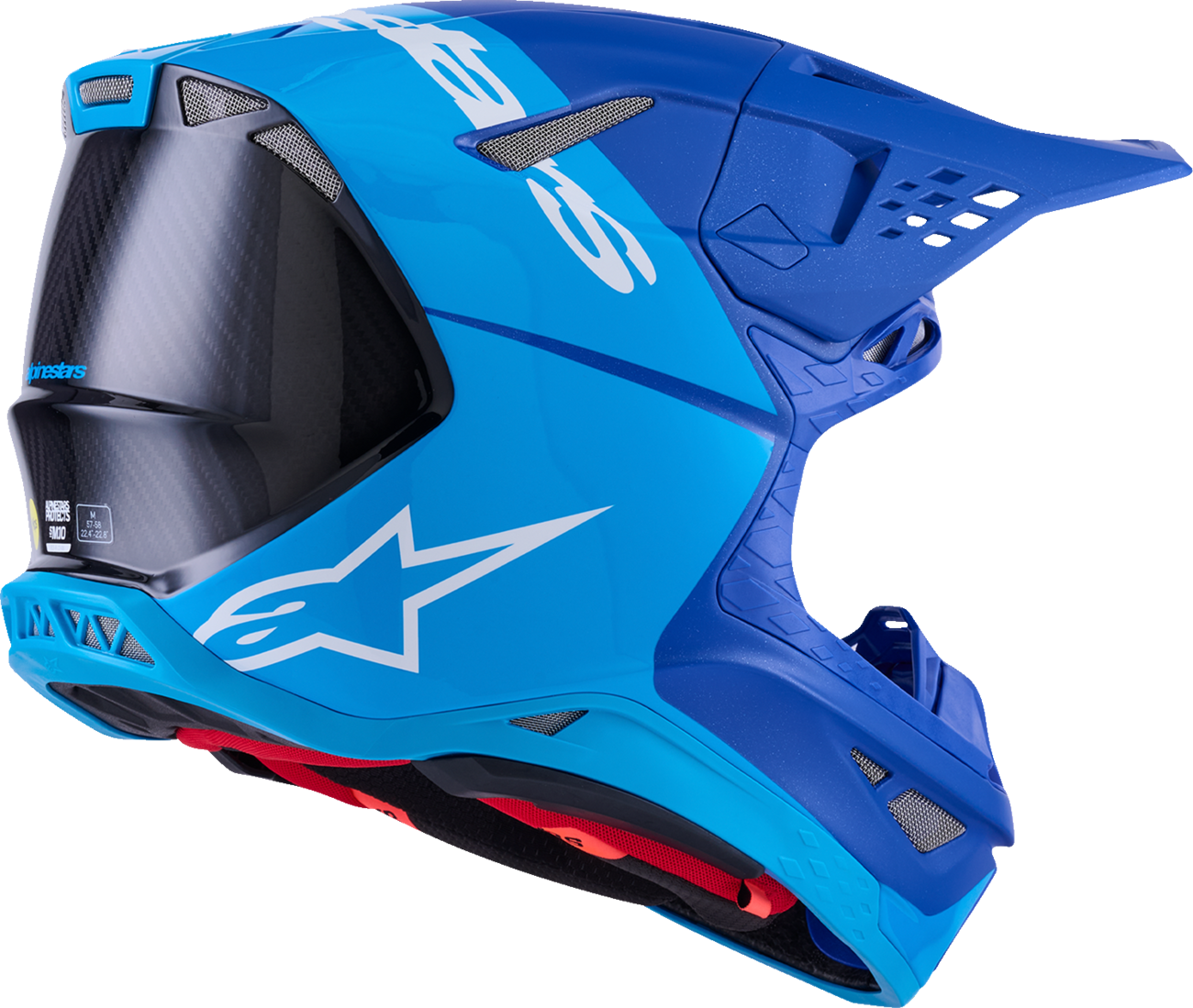 ALPINESTARS Supertech M10 Helmet - Flood - MIPS® - Blue/Black Carbon - XS 8301023-7282-XS