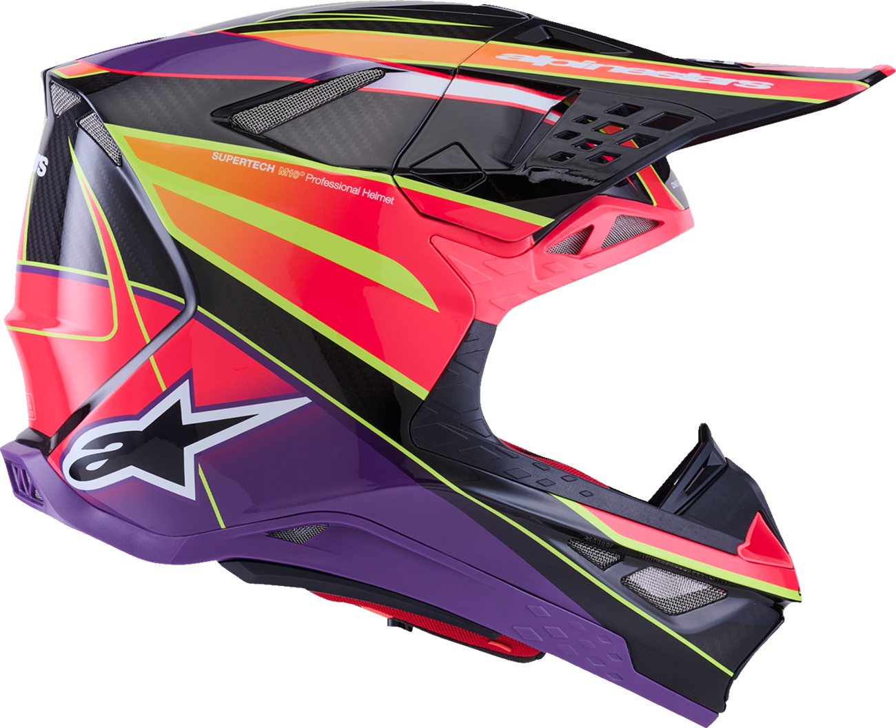 ALPINESTARS Supertech M10 Helmet - MIPS® - Era - Gloss Pink/Violet/Yellow Fluo - Small 8301223-3145-S