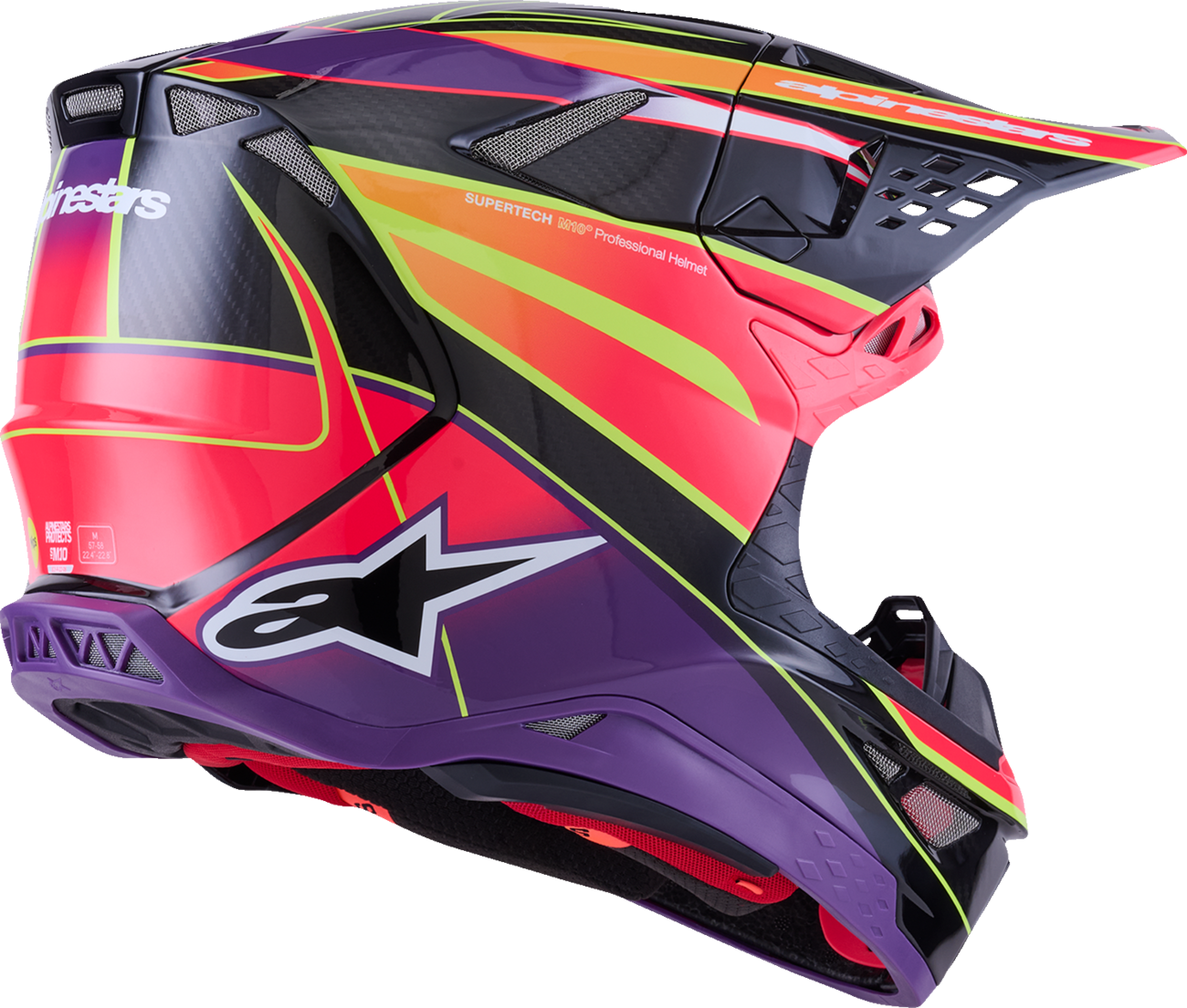 ALPINESTARS Supertech M10 Helmet - MIPS® - Era - Gloss Pink/Violet/Yellow Fluo - 2XL 8301223-3145-XXL