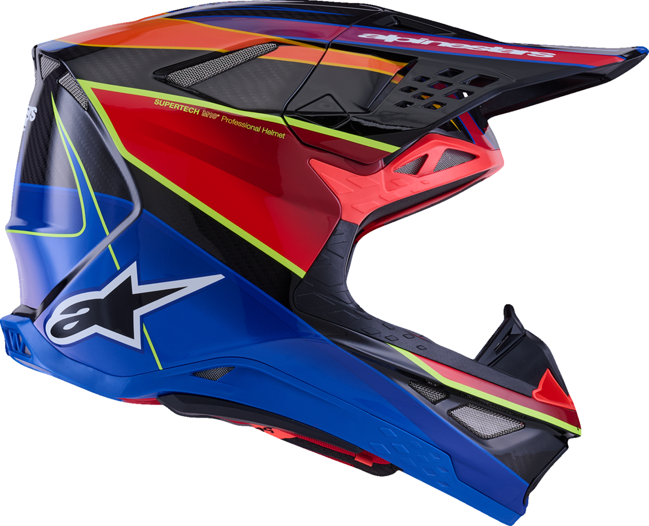 ALPINESTARS Supertech M10 Helmet - MIPS® - Era - Gloss Blue/Red/Yellow Fluo - XS 8301223-7356-XS