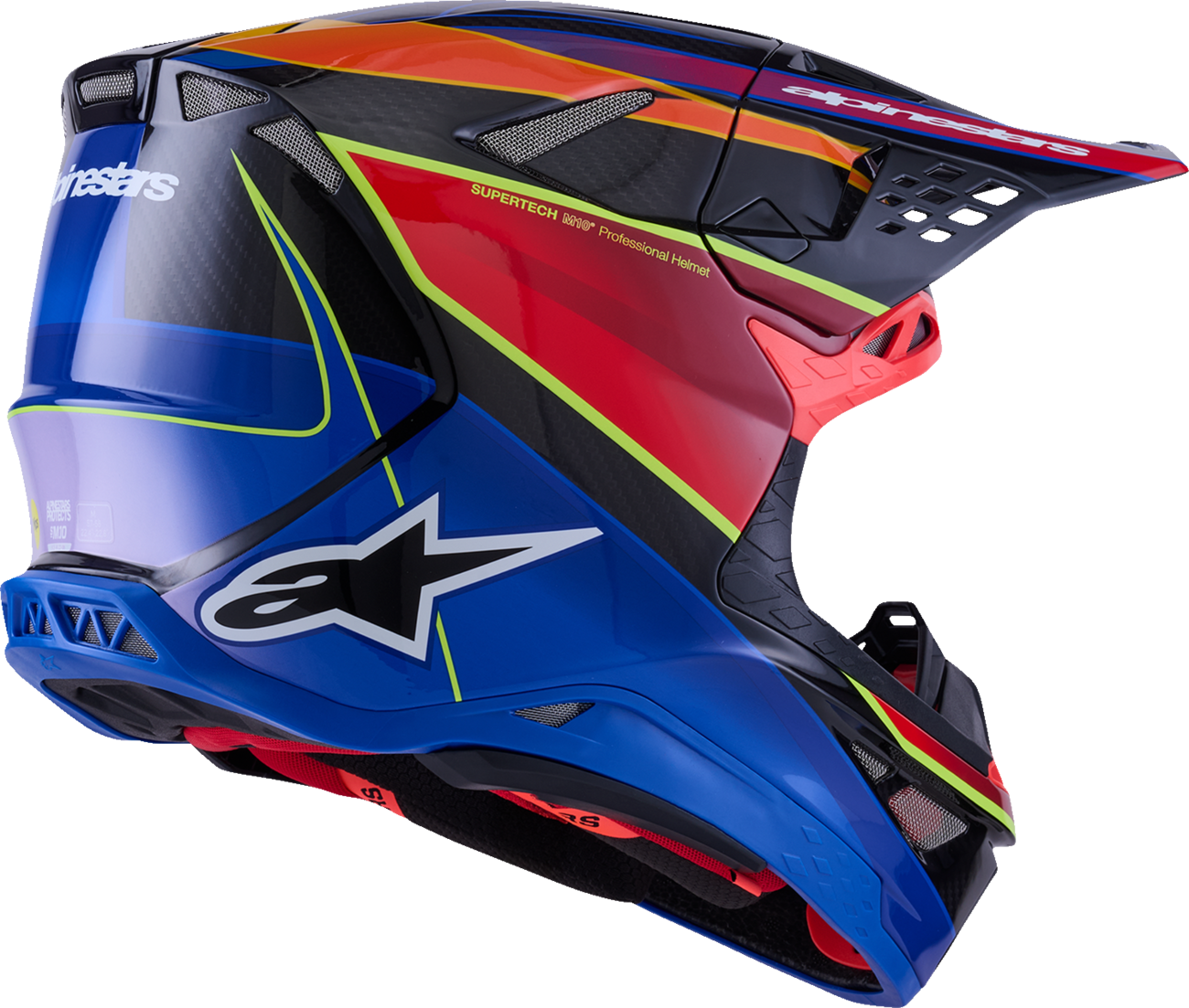 ALPINESTARS Supertech M10 Helmet - MIPS® - Era - Gloss Blue/Red/Yellow Fluo - XS 8301223-7356-XS
