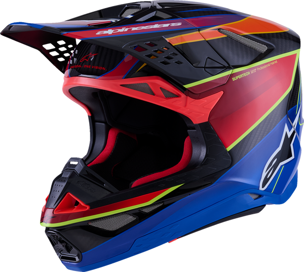 ALPINESTARS Supertech M10 Helmet - MIPS® - Era - Gloss Blue/Red/Yellow Fluo - Medium 8301223-7356-M