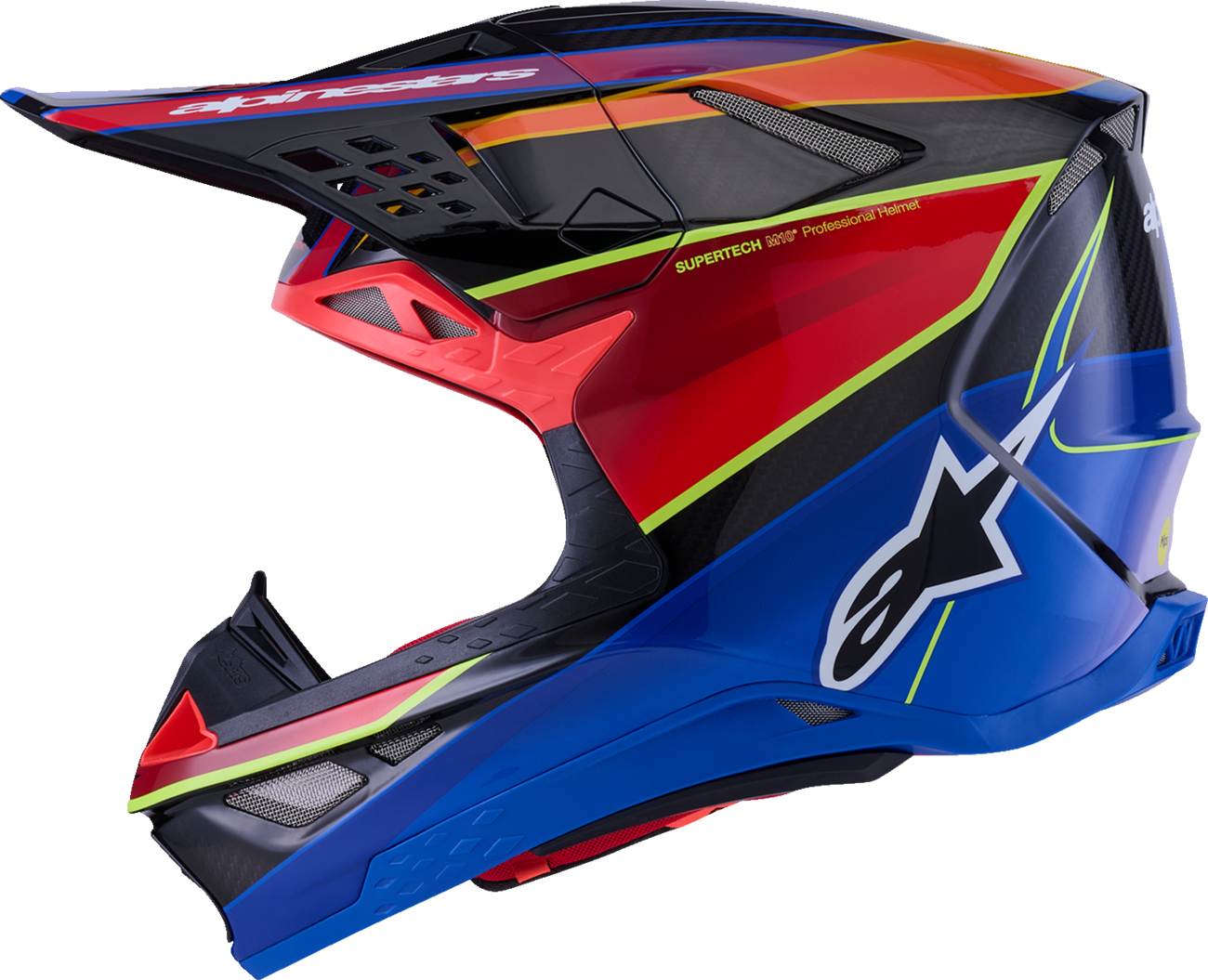 ALPINESTARS Supertech M10 Helmet - MIPS® - Era - Gloss/Blue/Red/Yellow Fluo - Large 8301223-7356-L