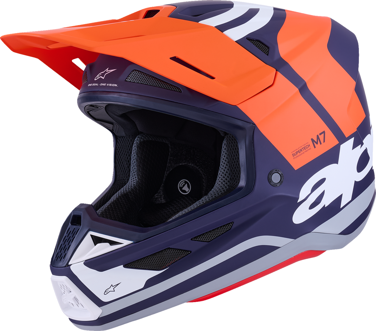 ALPINESTARS SM7 Helmet - Core - Matte Orange/Blue - Large 8301826-408-L
