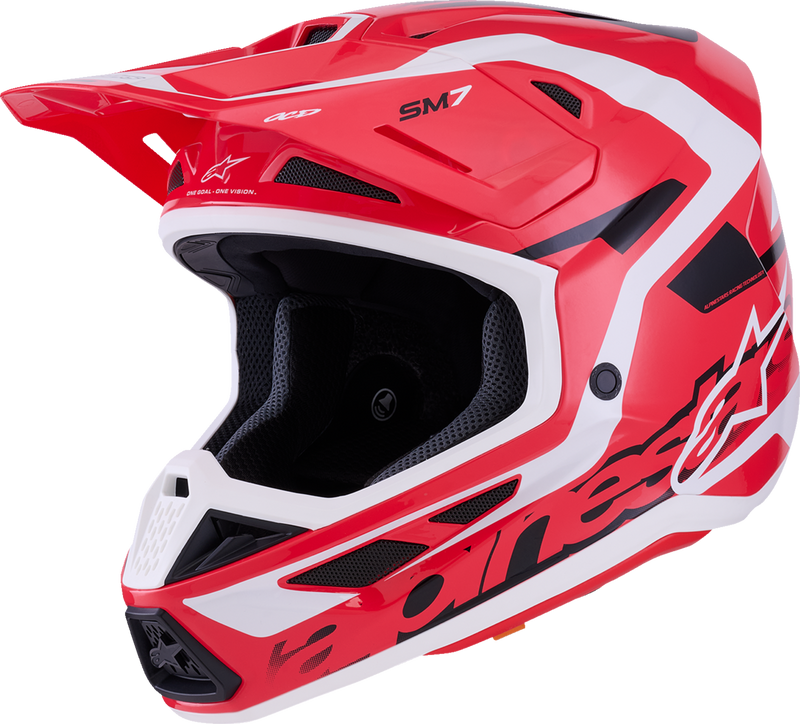 ALPINESTARS SM7 Helmet - Deed - Gloss Red/Black/White - Medium 8302426-3139-M