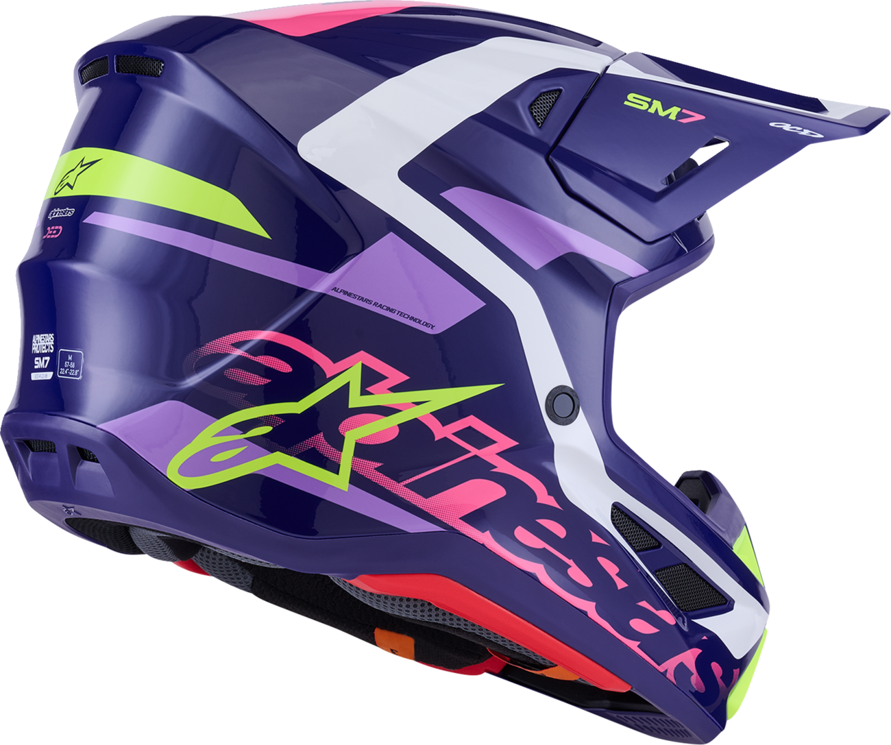 ALPINESTARS SM7 Helmet - Deed - Gloss Purple/Pink - XS 8302426-3142-XS